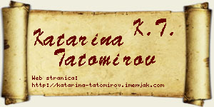 Katarina Tatomirov vizit kartica